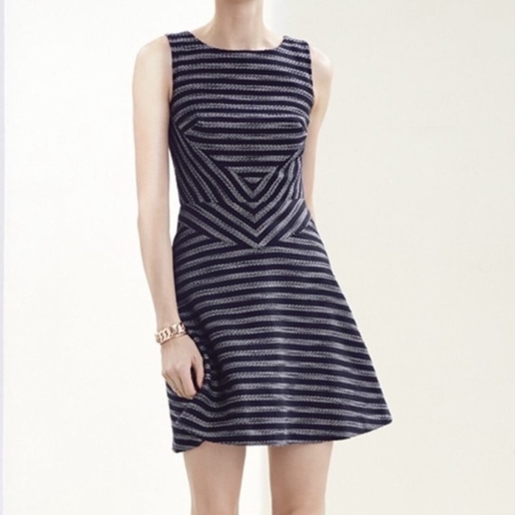 Halogen Black Grey Striped Woven Fit & Flare Dress [US 16W] - Picture 14 of 14